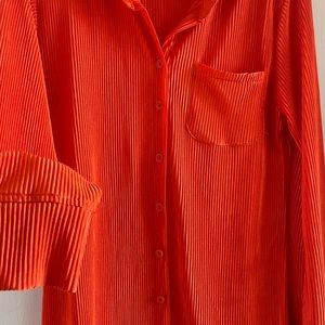Bright orange ribbed dress